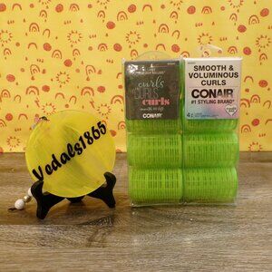 CONAIR Rollers New Smooth & Voluminous Curls 2 Packs of 4 Large Self-Grip Roller